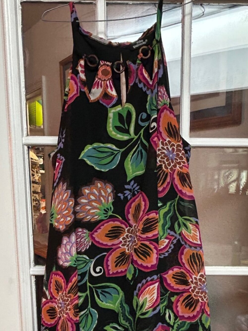 MLLE Gabrielle Halter Floral Dress, Size 1x